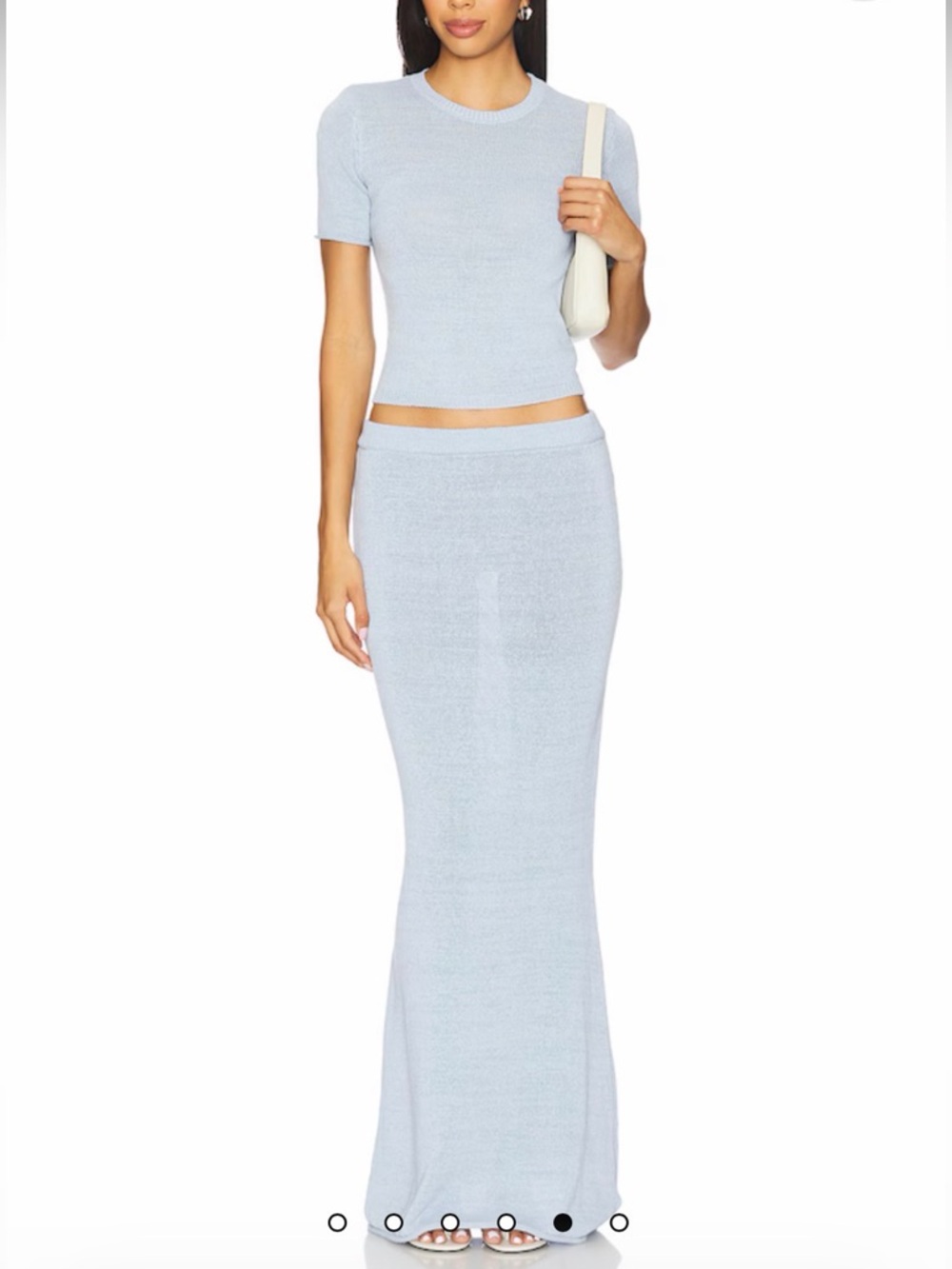 SER.O.YA Light Blue Knit Maxi Skirt